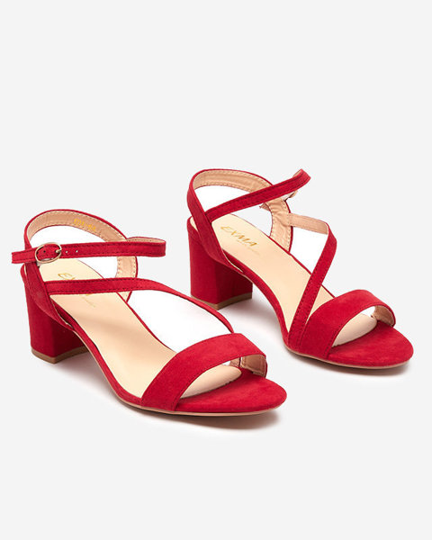 OUTLET Damensandalen auf einem Pfosten in rot Klodu-Schuhe