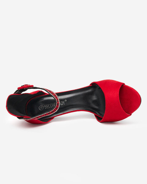OUTLET Damensandalen auf hohem Absatz in roten Opass-Shoes