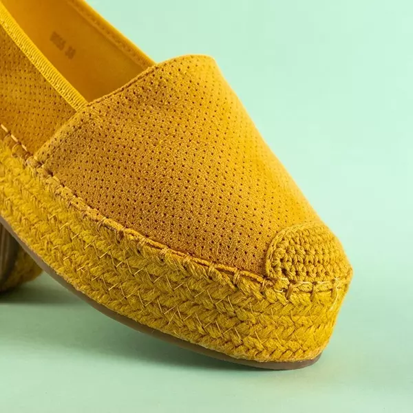 OUTLET Gelbe Espadrilles für Damen auf der Alruna-Plattform - Schuhe