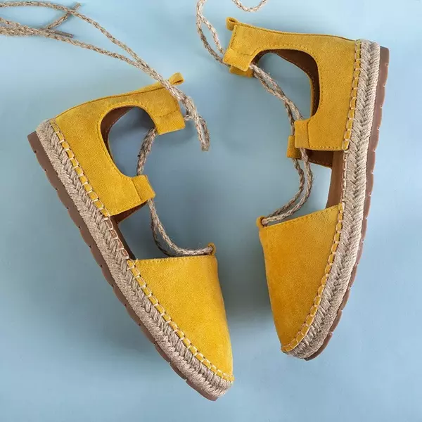 OUTLET Gelbe Frauen gebundene Espadrilles Asoria - Schuhe