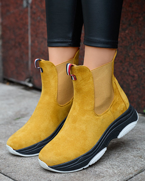 OUTLET Gelbe isolierte Damenstiefel aus Öko-Wildleder Ducti - Footwear