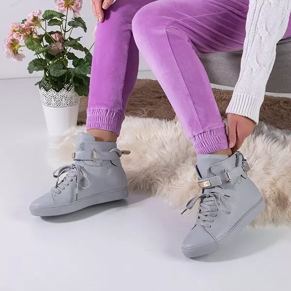 OUTLET Graue Damen-Schnürschuhe Pilar - Footwear