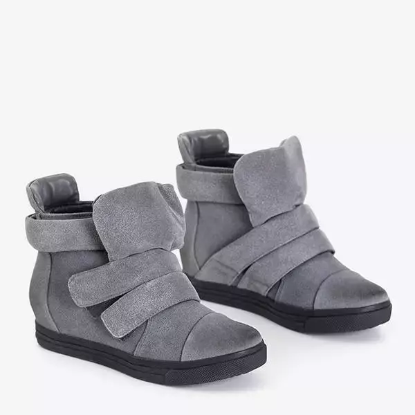 OUTLET Graue Damen-Sneaker mit Innenkeil Agunda - Schuhe