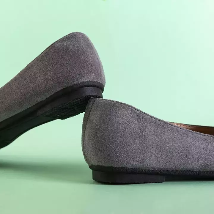 OUTLET Graue Damenmokassins mit Zirkonia Felisa - Schuhe
