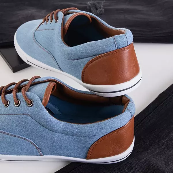 OUTLET Gromad blaue Denim-Sneaker für Herren - Schuhe