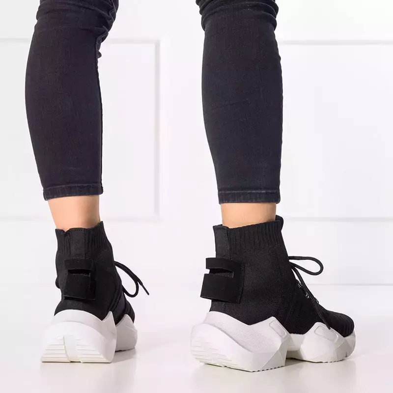 OUTLET Hohe schwarze Sportschuhe für Damen Owami - Schuhe