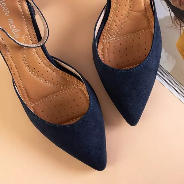 OUTLET Marineblaue Damensandalen auf dem Rumil-Pfosten - Schuhe