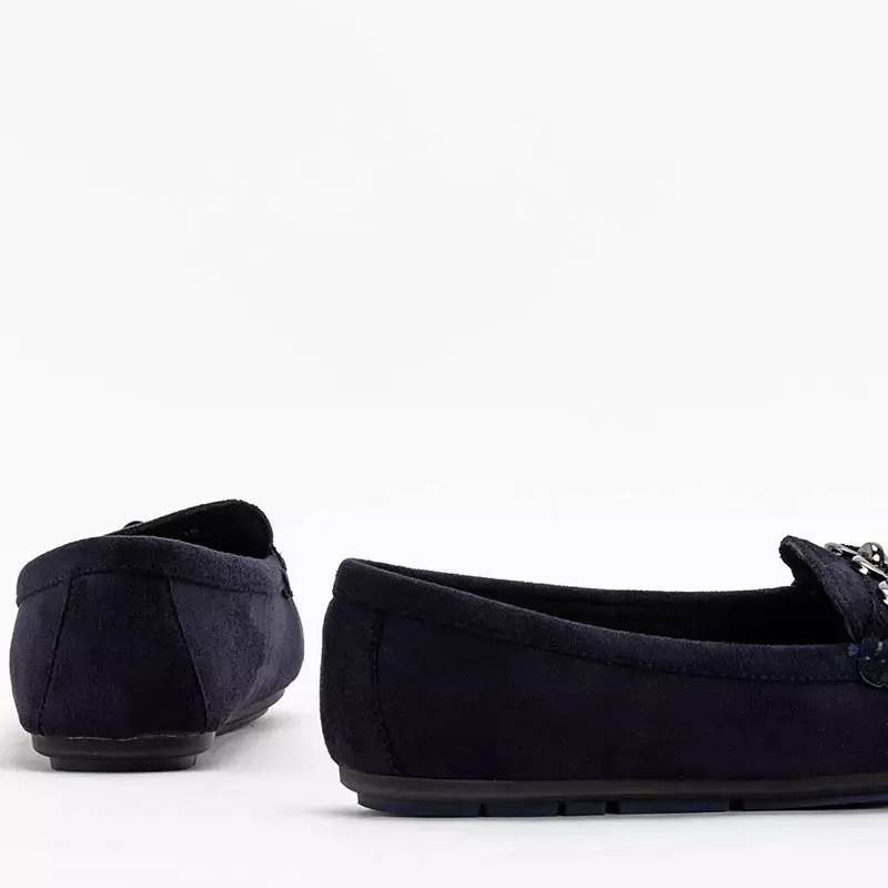 OUTLET Marineblaue Öko-Wildleder-Loafer für Damen Terikala - Schuhe