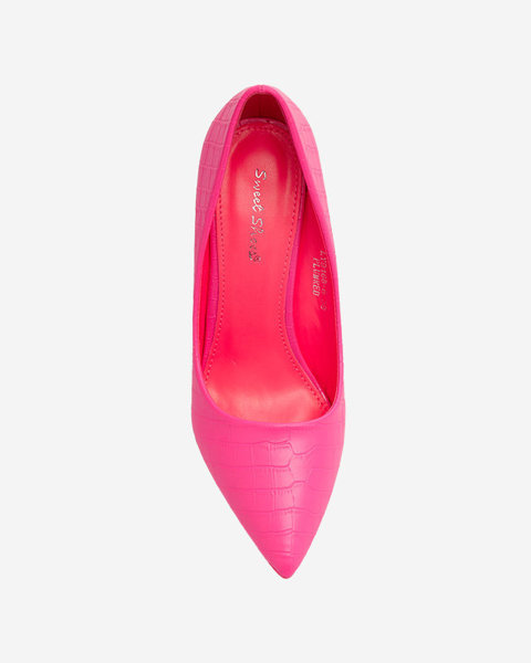 OUTLET Neonrosa Damen-Stiletto-Pumps mit Prägung Asota - Schuhe