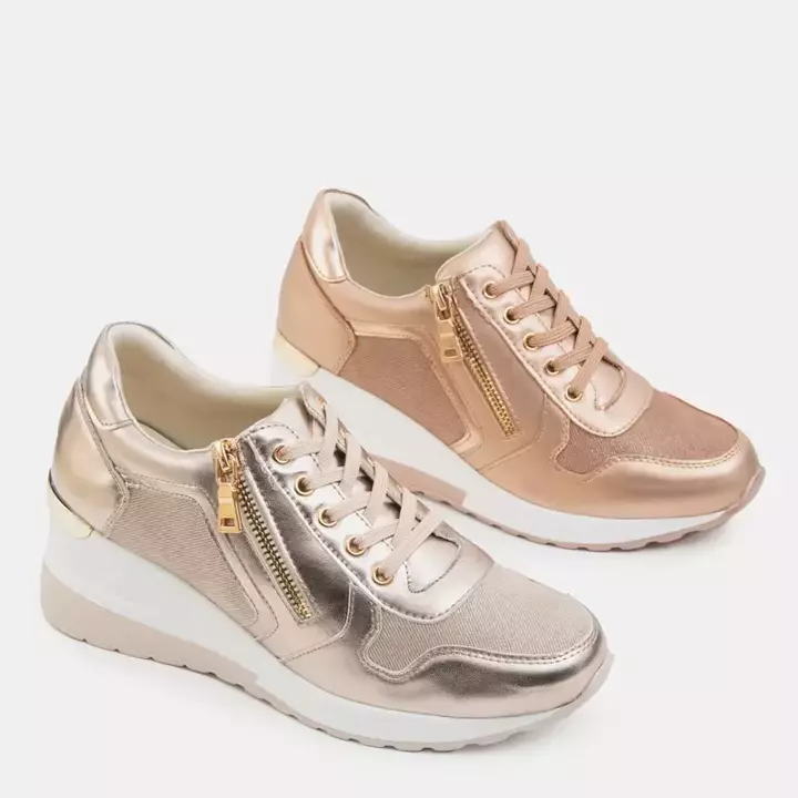 OUTLET Rosa Damen-Sneaker mit Keilabsatz Thais - Schuhe