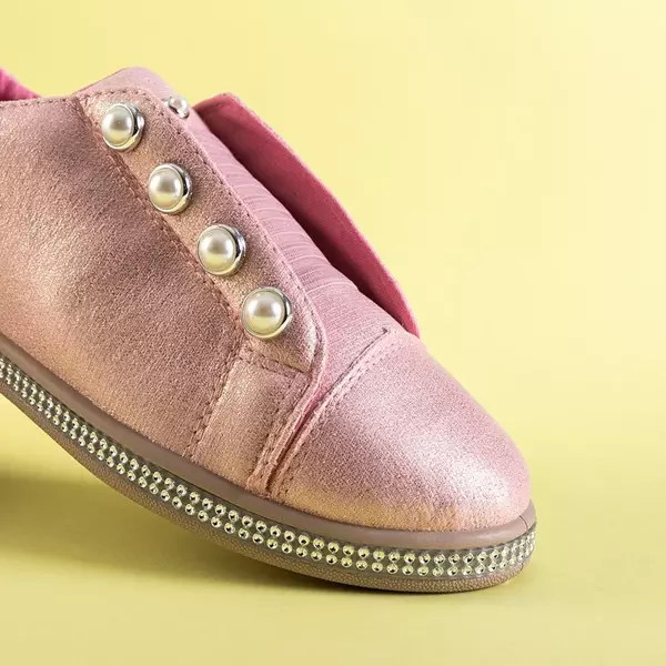 OUTLET Rosa Kinder-Slip-On-Sneakers mit Merina-Perlen - Schuhe