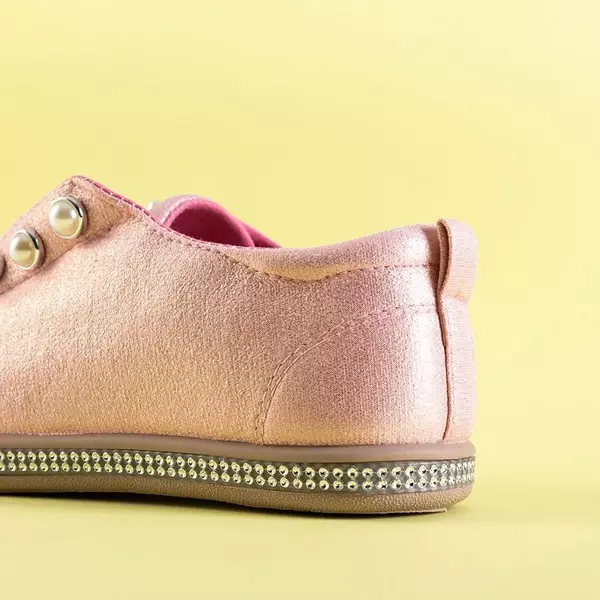 OUTLET Rosa Kinder-Slip-On-Sneakers mit Merina-Perlen - Schuhe