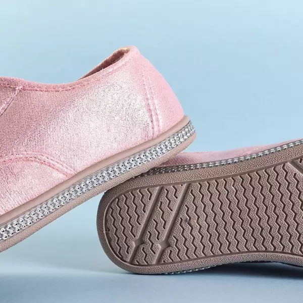 OUTLET Rosa Kinder-Slip-On-Sneakers mit Merini-Perlen - Schuhe