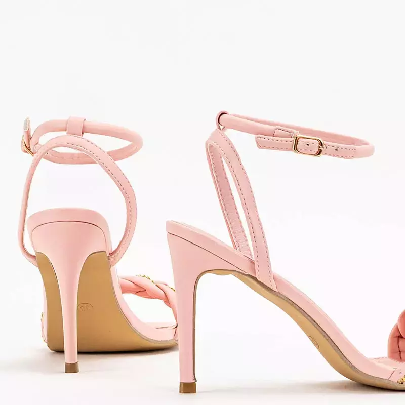 OUTLET Rosafarbene Damensandalen auf hohem Absatz von Tenedi - Schuhe