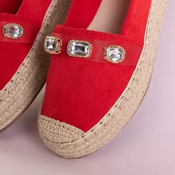 OUTLET Rote Damen-Espadrilles mit Fenenna-Kristallen - Schuhe