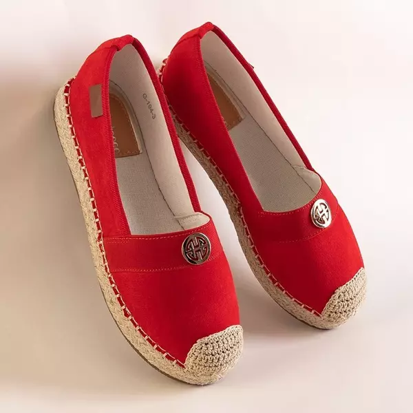 OUTLET Rote Damen-Espadrilles mit flachen Anatola-Absätzen - Schuhe