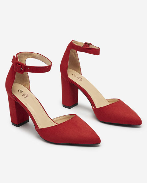 OUTLET Rote Damen-Pumps auf einem Pfosten Reifini- Footwear