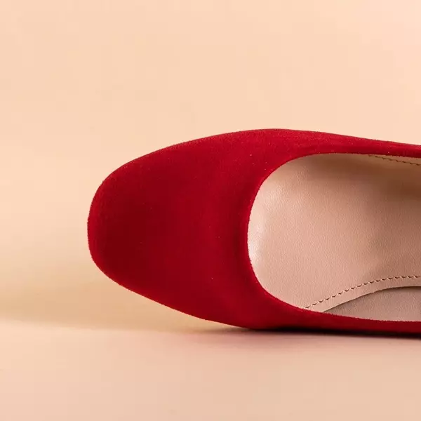 OUTLET Rote Damenpumps mit niedrigem Absatz Ohara - Schuhe