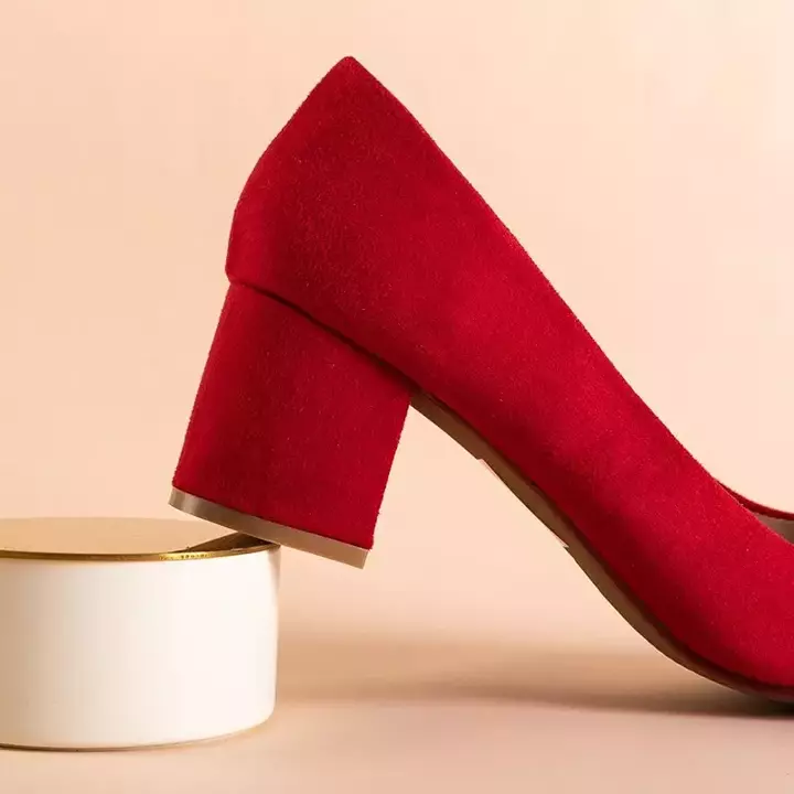 OUTLET Rote Damenpumps mit niedrigem Absatz Ohara - Schuhe