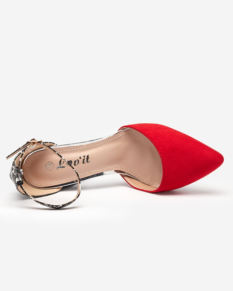 OUTLET Rote Damensandalen an einem Krisco-Pfosten - Schuhe