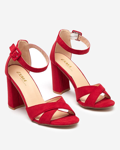 OUTLET Rote Damensandalen an einem Lexyra-Pfosten - Schuhe