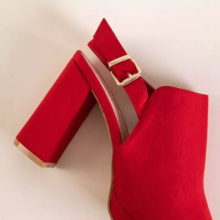 OUTLET Rote Damensandalen mit hohen Absätzen Wefira - Schuhe