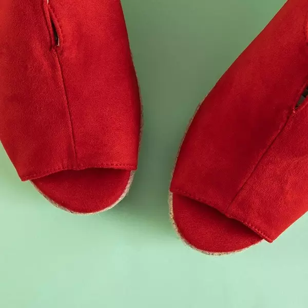 OUTLET Rote Keilsandalen für Damen Clowse - Schuhe