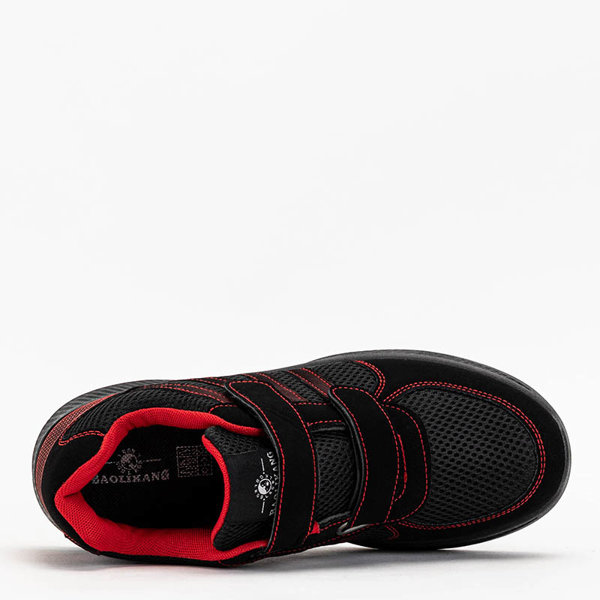 OUTLET Schwarz-rote Herren-Sportschuhe mit Baikis-Klettverschluss - Schuhe