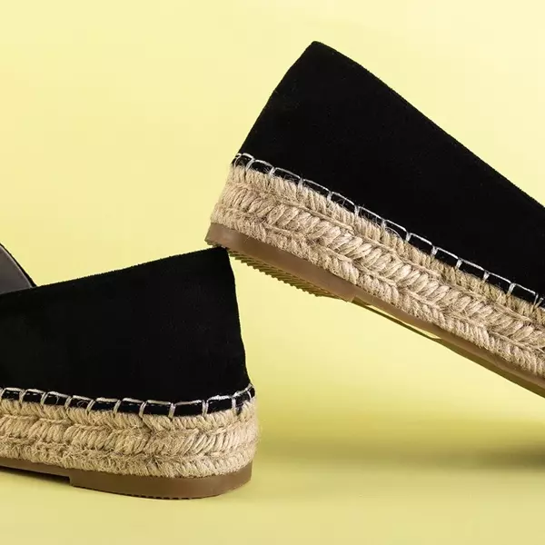 OUTLET Schwarze Damen-Espadrilles mit Dekorationen Lucima - Footwear
