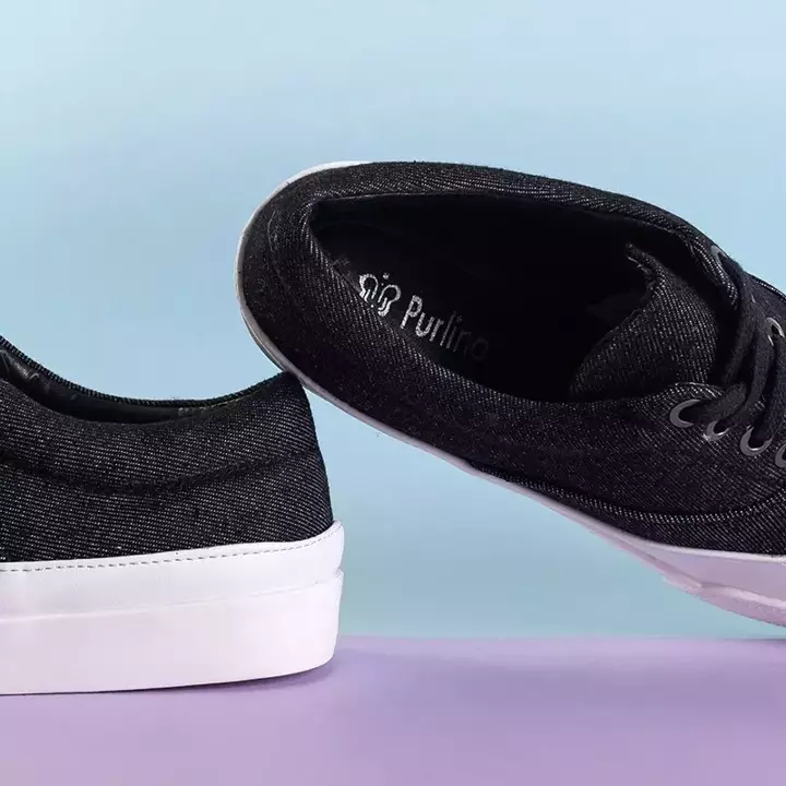 OUTLET Schwarze Damen-Sneaker mit Verzierungen Anahel - Schuhe