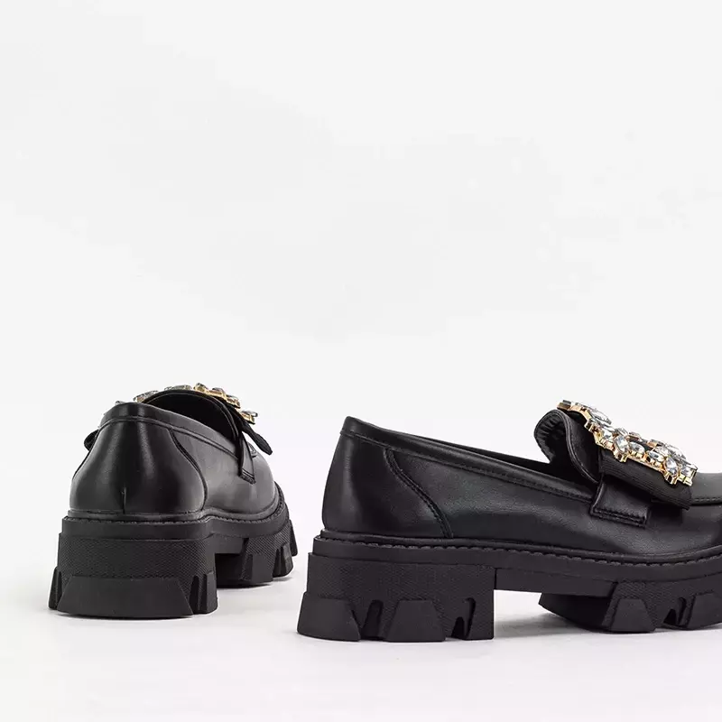 OUTLET Schwarze Damenschuhe mit Rewilla-Kristallen - Schuhe