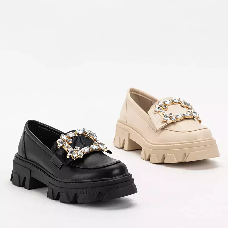 OUTLET Schwarze Damenschuhe mit Rewilla-Kristallen - Schuhe