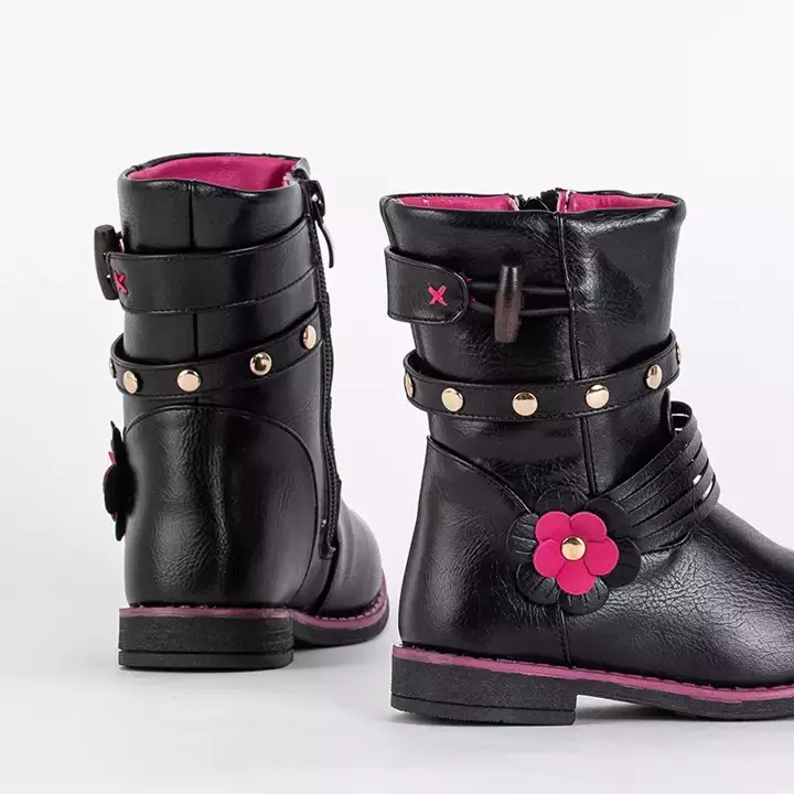 OUTLET Schwarze Kinderstiefel mit Öko-Leder Kissi- Footwear