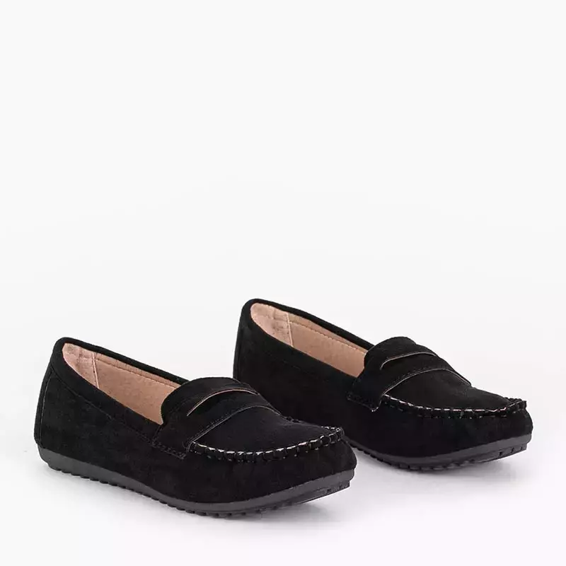 OUTLET Schwarze Öko-Wildleder-Loafer für Damen von Teweri - Schuhe