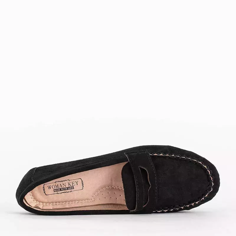 OUTLET Schwarze Öko-Wildleder-Loafer für Damen von Teweri - Schuhe