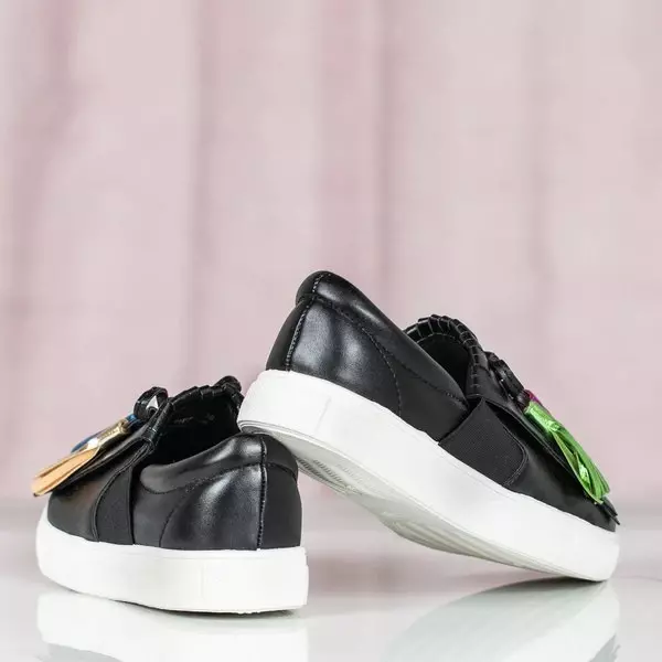 OUTLET Schwarze Sport-Sneaker mit Osederra-Fransen - Schuhe