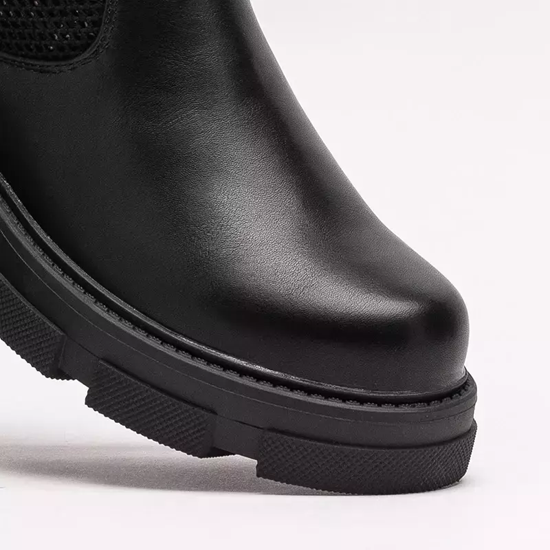 OUTLET Schwarze durchbrochene Damenstiefeletten Roibu - Schuhe
