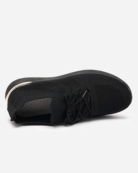 OUTLET Schwarze gewebte Sportschuhe für Damen Ferroni - Schuhe
