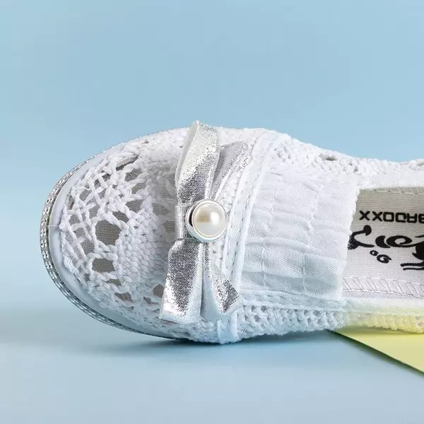 OUTLET Slip aus weißer Spitze für Kinder von Ozana - Footwear