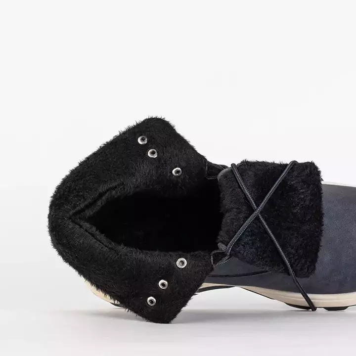 OUTLET Warme Stiefel für Herren in Marineblau Nuok - Schuhe