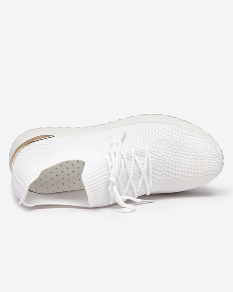 OUTLET Weiß gewebte Sportschuhe für Damen Ferroni - Schuhe