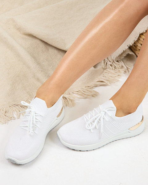 OUTLET Weiß gewebte Sportschuhe für Damen Ferroni - Schuhe