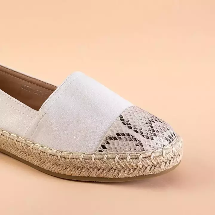 OUTLET Weiße Damen Espadrilles mit Tierprägung Lenda - Footwear
