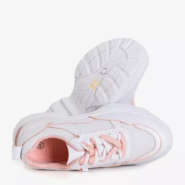 OUTLET Weiße Damen Sportschuhe mit rosa Einsätzen Adira - Schuhe