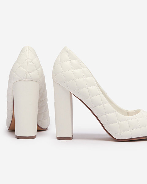 OUTLET Weiße Damenpumps mit Prägung Torosa- Footwear