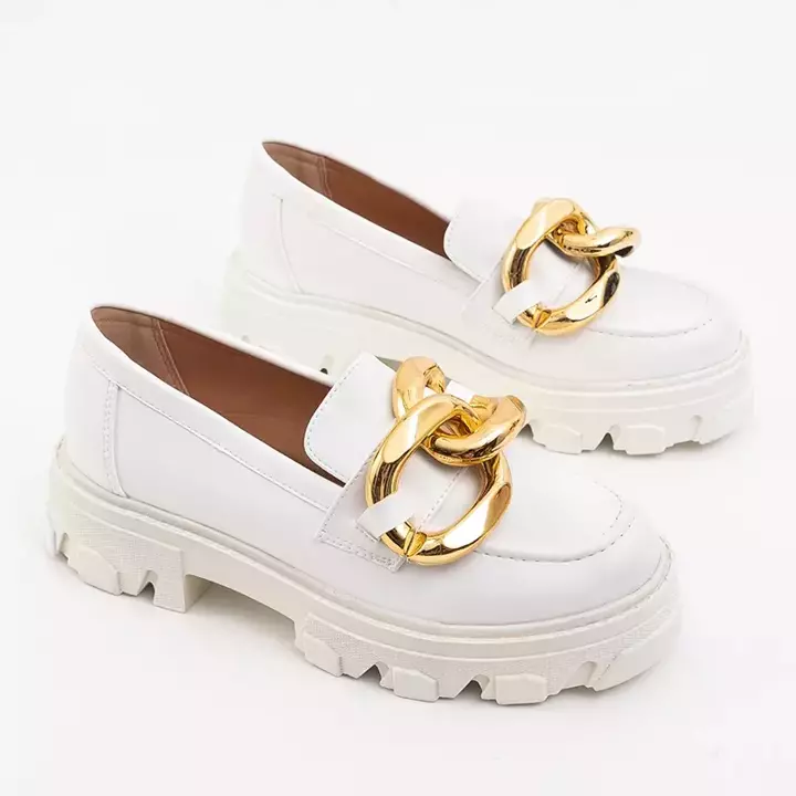 OUTLET Weiße Schuhe mit goldenem Ornament Lygia - Schuhe