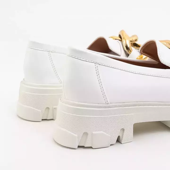 OUTLET Weiße Schuhe mit goldenem Ornament Lygia - Schuhe