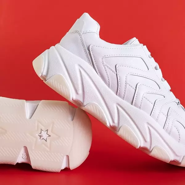 OUTLET Weiße Sportschuhe für Damen mit massiver Raise-Sohle - Schuhe
