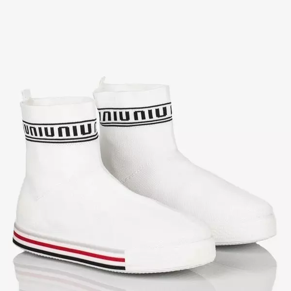 OUTLET Weiße Sportschuhe für Frauen mit dekorativer Socke California Love - Footwear