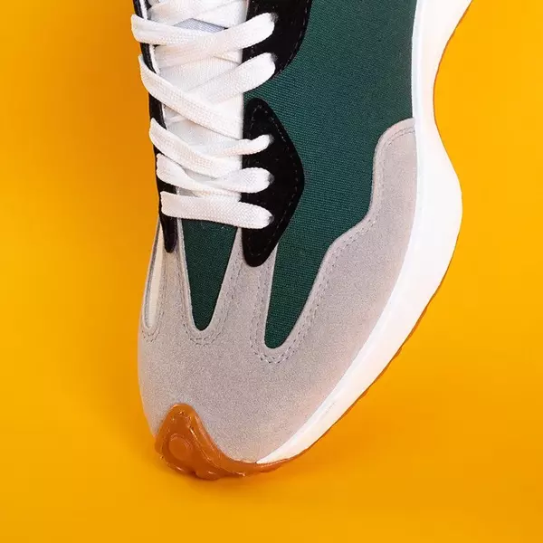OUTLET Weiße und grüne Sportschuhe für Herren Willy - Schuhe